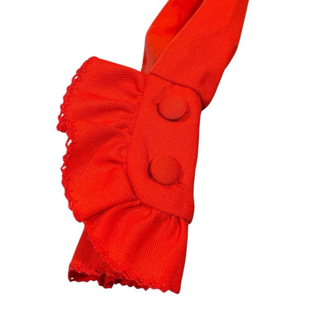 Vintage 70s JC Penney Red Ruffle Maxi Dress Sz M - Picture 10 of 16